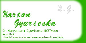 marton gyuricska business card